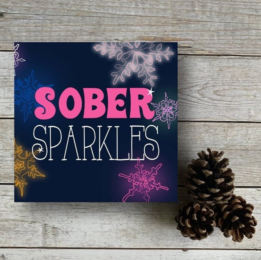 Sober Sparkles 10-pack Sober Christmas cards with envelopes Sobriety Gifts, Sobe
