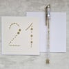 Hand Embroidered 21st Birthday Card