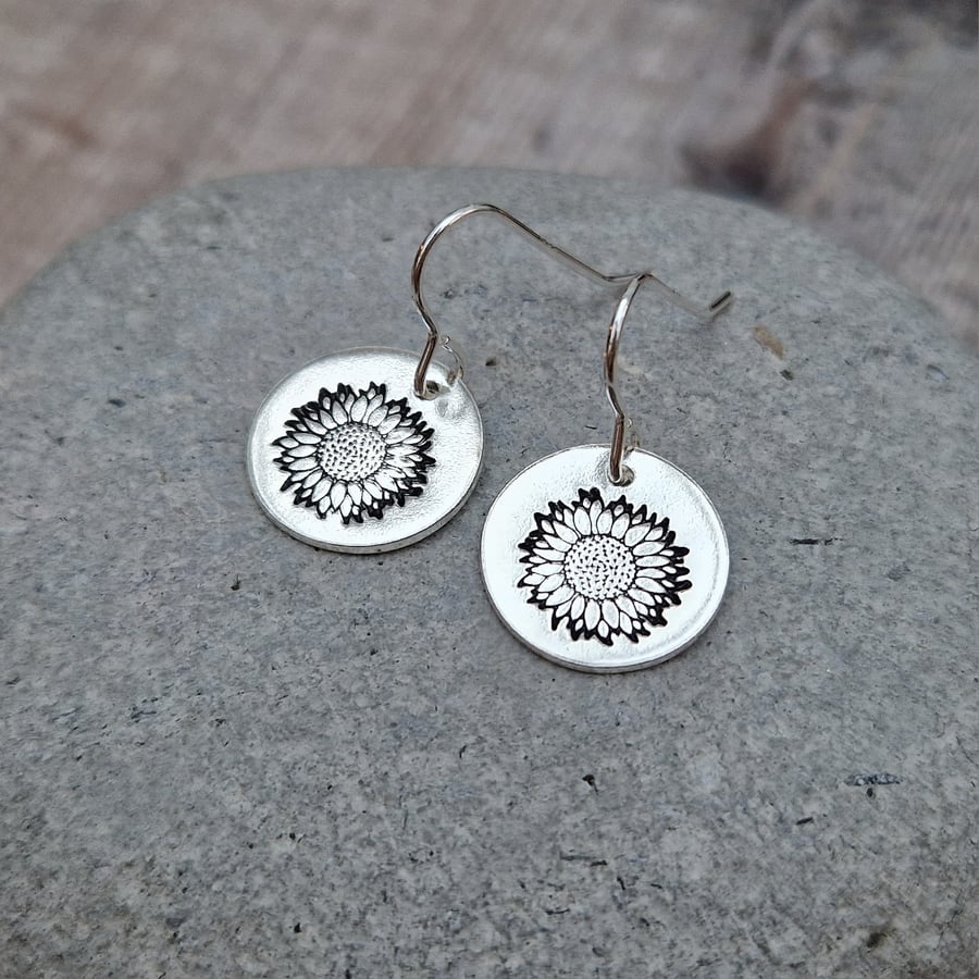 Sunflower sales earrings silver