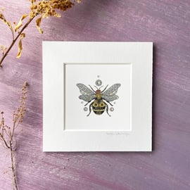 'Beejewelled' 5" x 5" Mounted Print