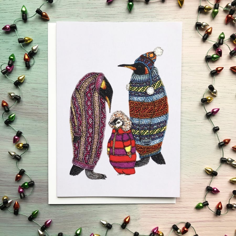 SALE! Penguins Christmas Card
