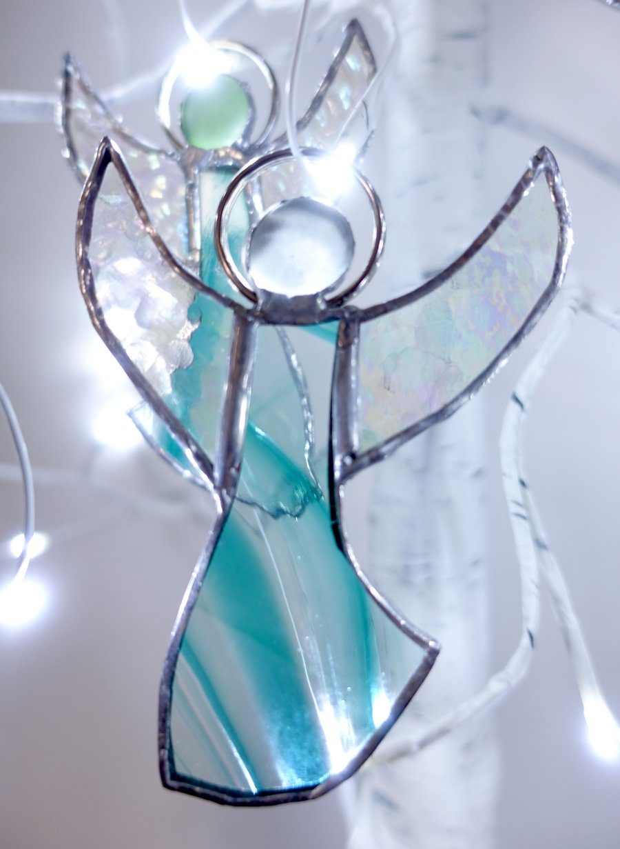 Stained Glass Angel Christmas Tree Decorations 