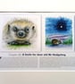 Original hand painted watercolour print of a sussex southdowns Hedgehog - Image 1