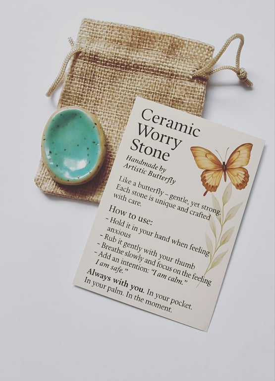 Handmade Worry Stone – Blue-Green  
