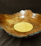 LARGE ELM FRUIT BOWL ON HAND CARVED LEGS - Image 1