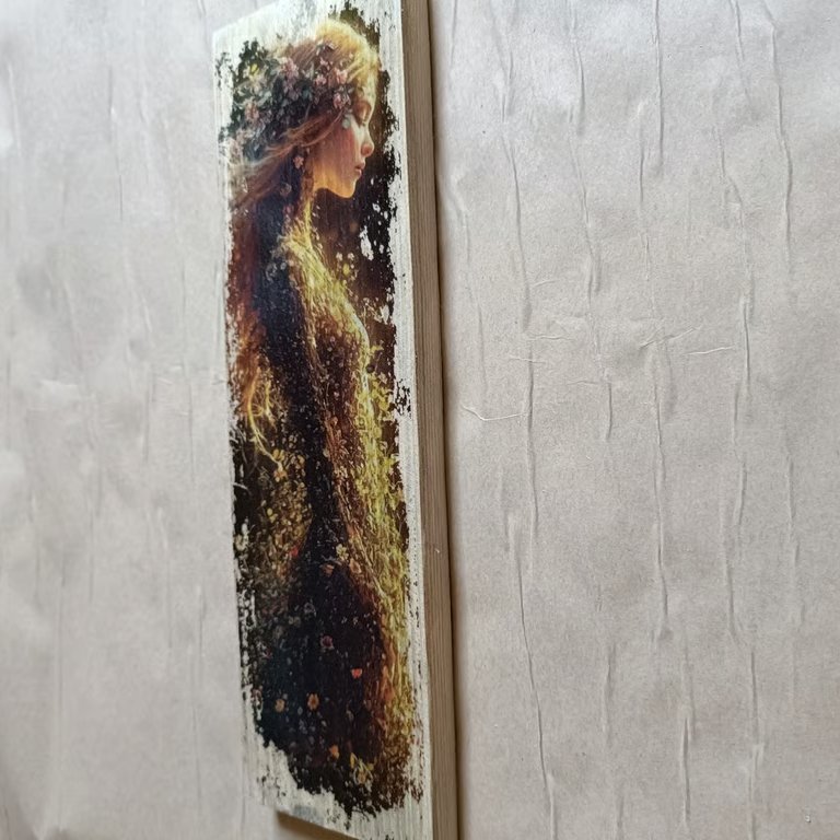 Goddess of the Forest Floral Fantasy Portrait Wood Wall Art