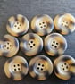 1" 25mm 40L Polyester Horn Buttons LAST 9 Tortoise Shell look