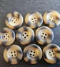 1" 25mm 40L Polyester Horn Buttons LAST 9 Tortoise Shell look - Image 1