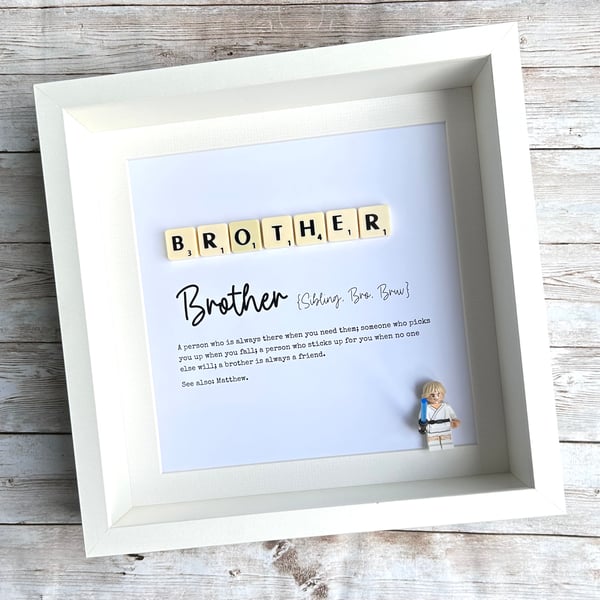 Brother Scrabble Minifigures Frame Personalised 