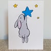 Star bunny greeting card
