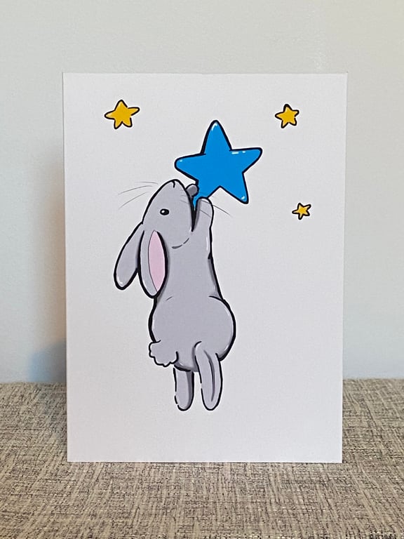 Star bunny greeting card