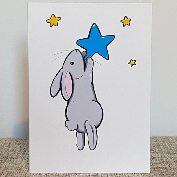 Star bunny greeting card