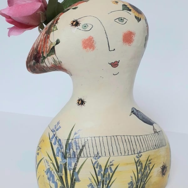 Figurative ceramic vase 