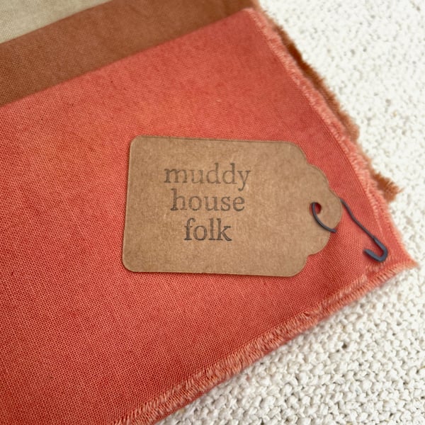 Naturally dyed cotton medium fabric bundle - cutch & lac, madder and nettles