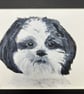 Original portrait painting of a Shih Tzu dog 5x7" pet portrait - Image 4