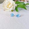 Blue Paint Marble Studs 