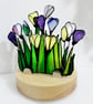 Crocus  Stained Glass Suncatcher Tea Light Holder  - Image 3