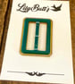 Vintage Yellow Perspex and Green Plastic Buckle - Image 3
