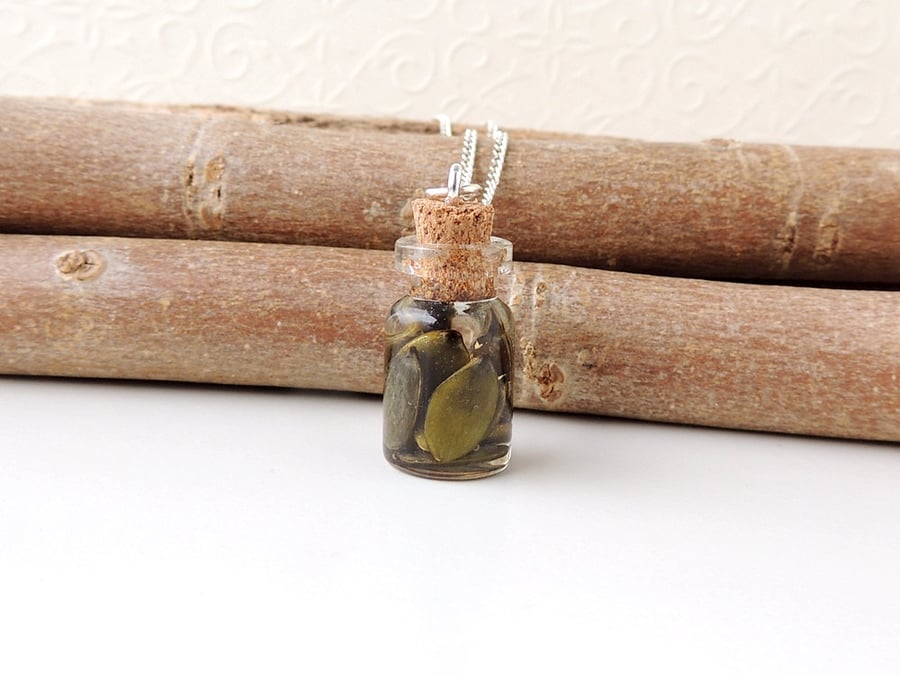 Pumpkin Seeds Bottle Necklace - SALE (725)