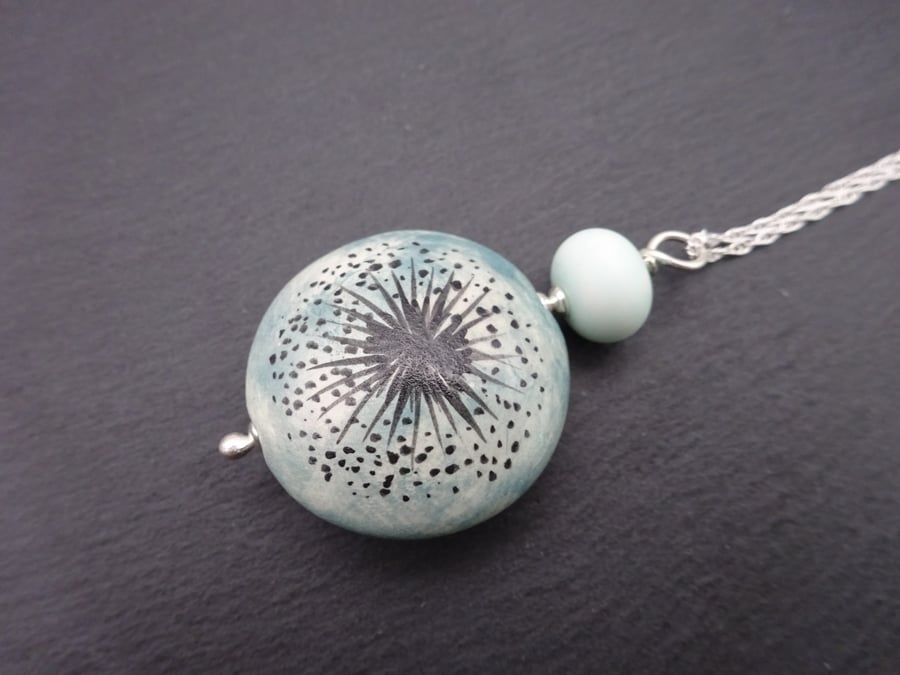 ceramic dandelion necklace