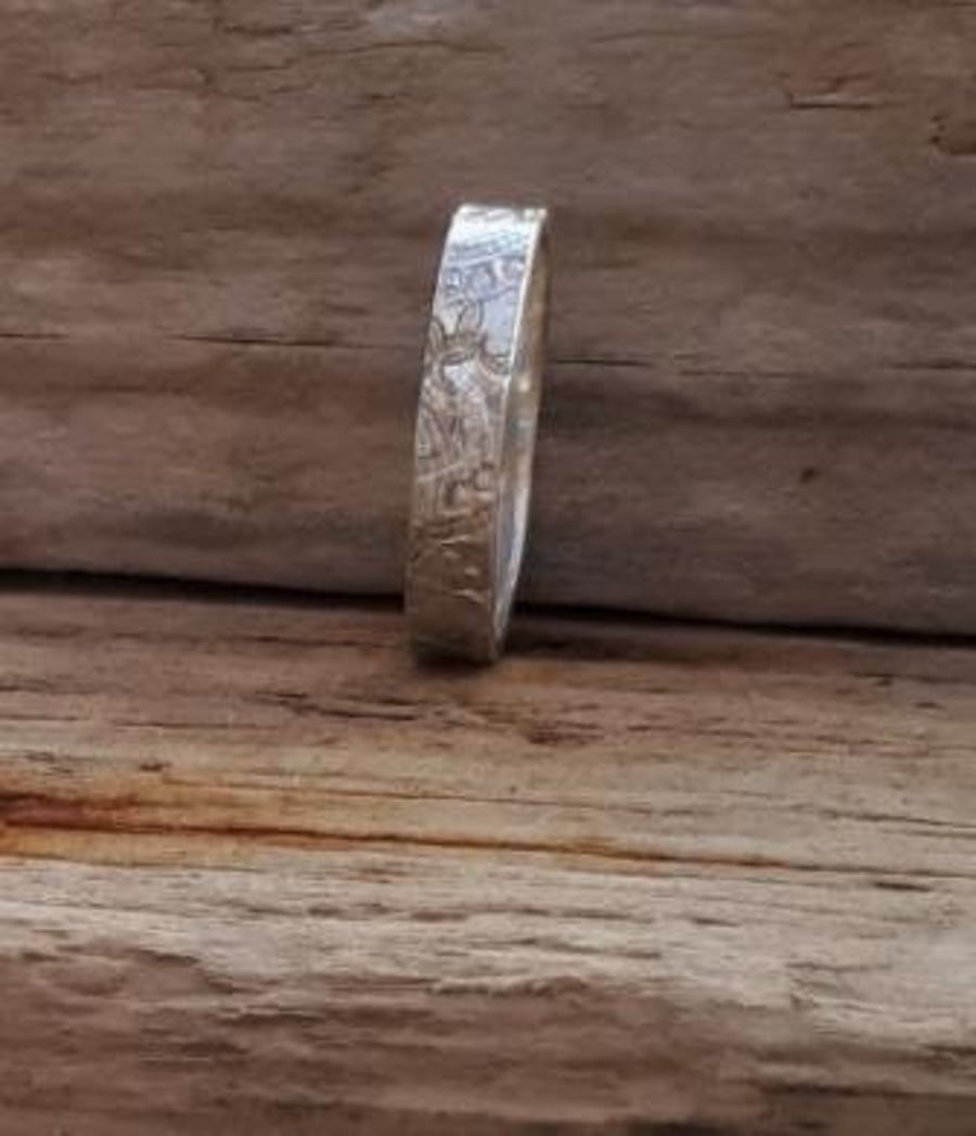 Silver or Gold Handmade Wedding Ring with or without gemstones
