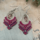 Pretty Boho dangle micro macrame earrings , gift for teenage girl, hippie vibe