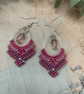 Pretty Boho dangle micro macrame earrings , gift for teenage girl, hippie vibe