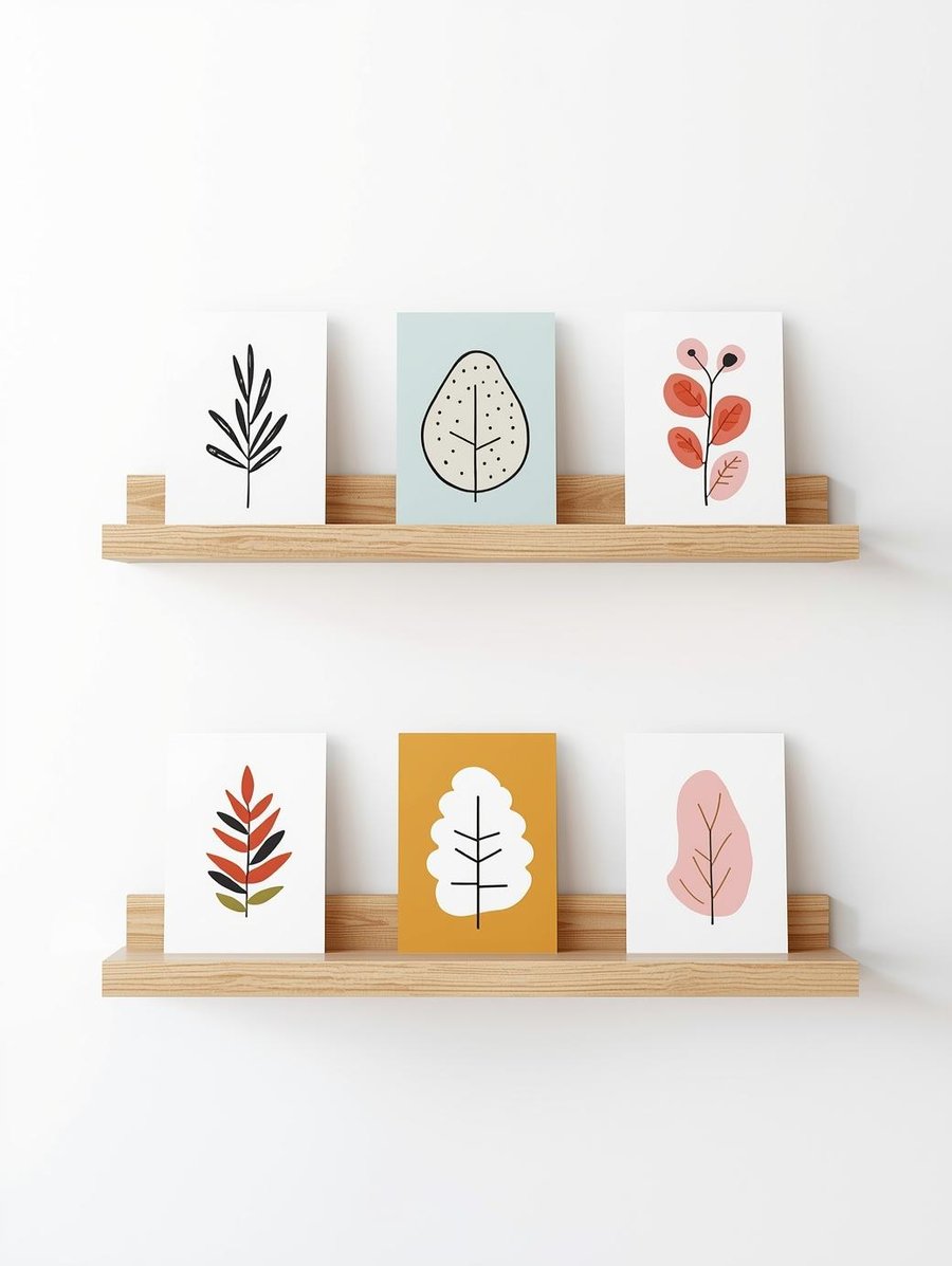 Pack of 6 - Colourful Modern - A6 White Linen Note Card & Envelope Set
