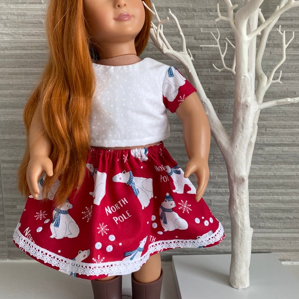 Dolls Red Polar Bear Skirt and Top