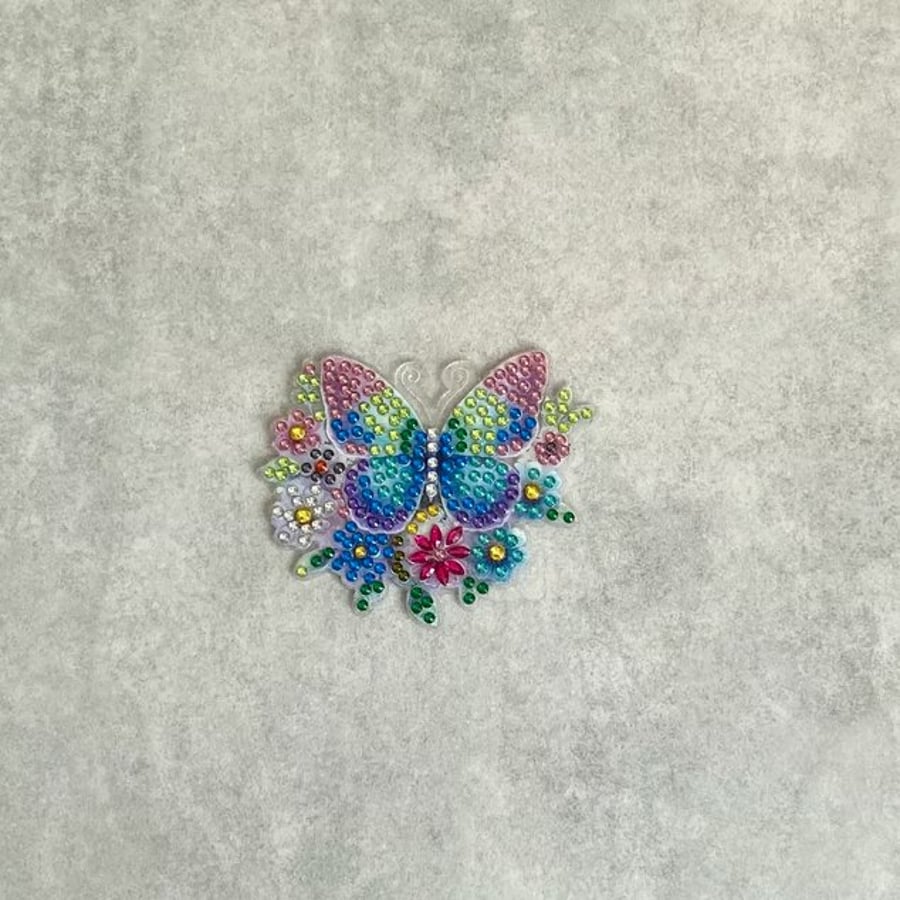 Hand Made Diamond Art Butterfly Acrylic Fridge Magnet 004