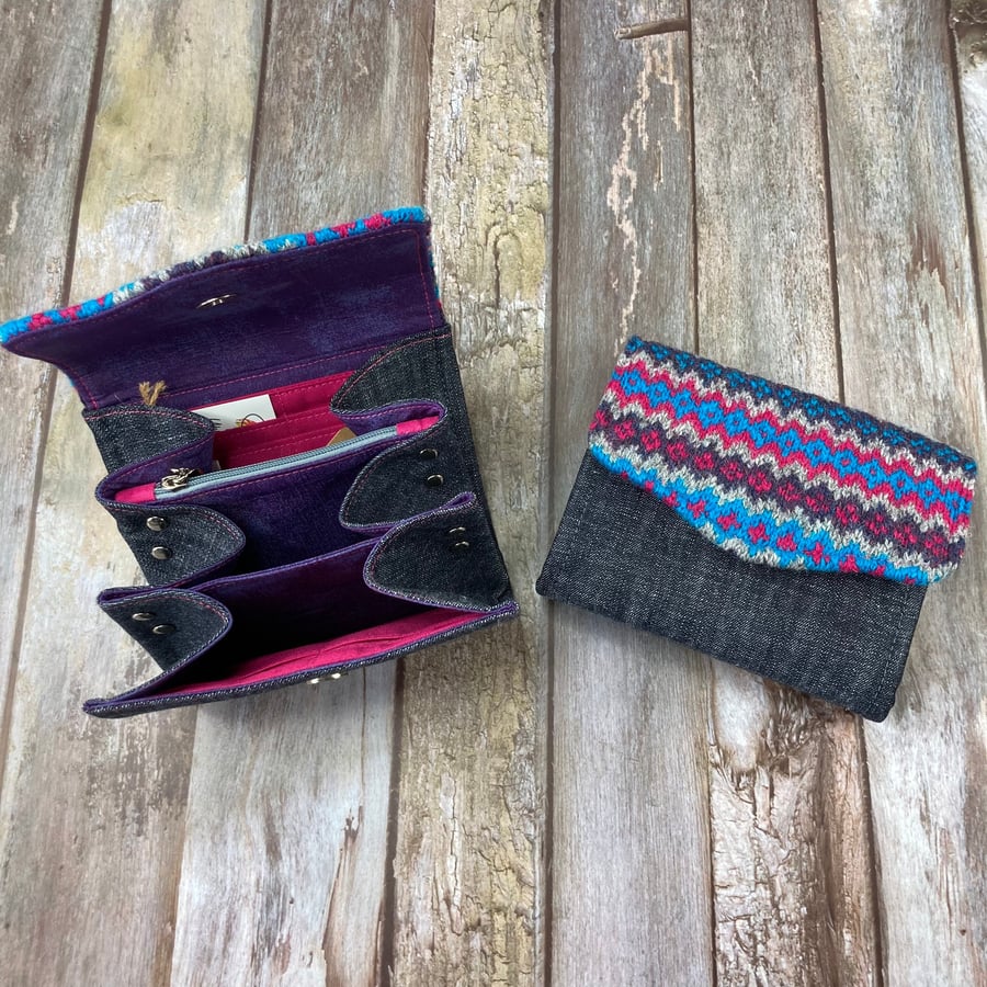 Wool Purse, Unique Wallet, Purse Wallet, Quirky Purse, Clutch Purse, Knitted Wal