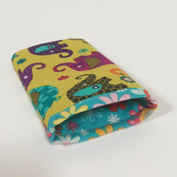 Glasses Case - Funky Elephants and Flowers