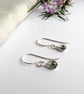 MOSS AGATE Dainty Wire Wrapped Earrings Sterling Silver 14K Gold Filled - Image 2