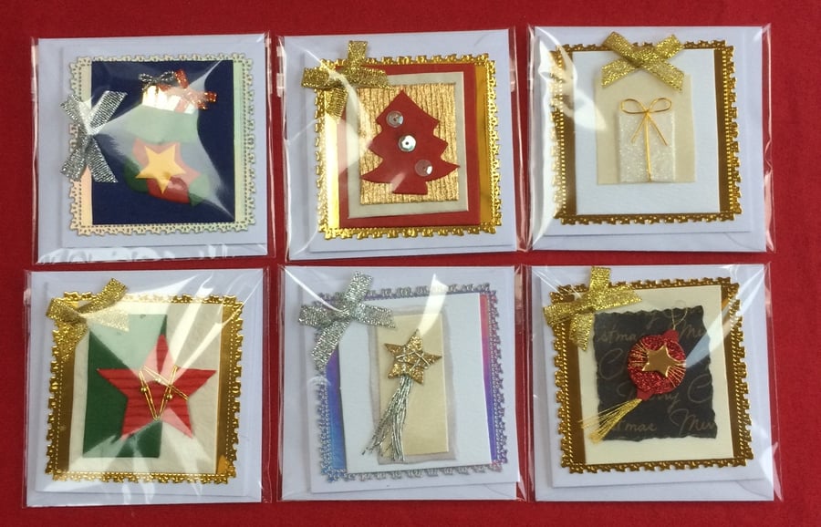 Set of 3D Luxury Handmade Christmas Gift Cards Pack Design 2 Poppy Kay Designs