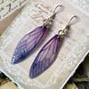 Purple Fairy Wing Sterling Silver Earrings