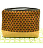 An attractive and smart storage pouch with zip top and strong lining.