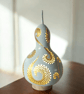 White and 24ct Gold Swirl Gourd Lamp