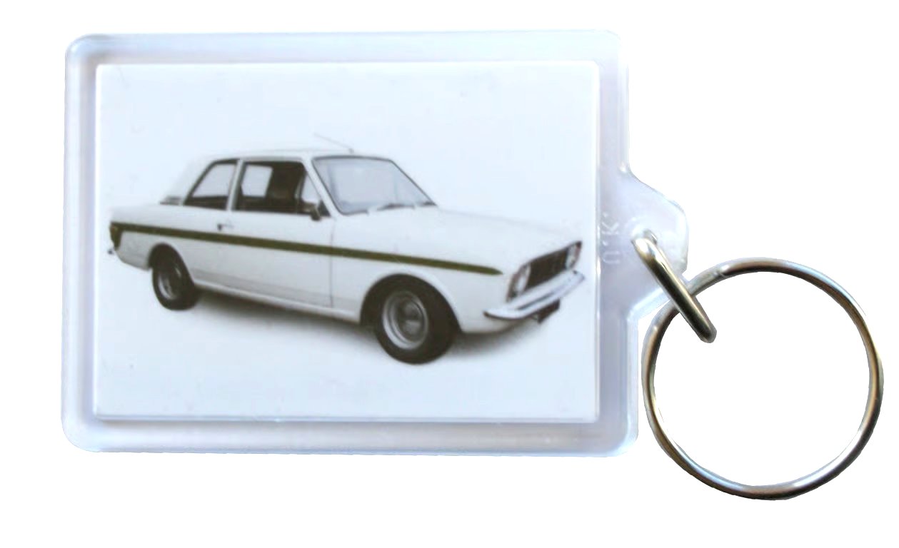 Ford Lotus Cortina Mk2 1969- Keyring with 50x35mm Insert - Classic Car Fan