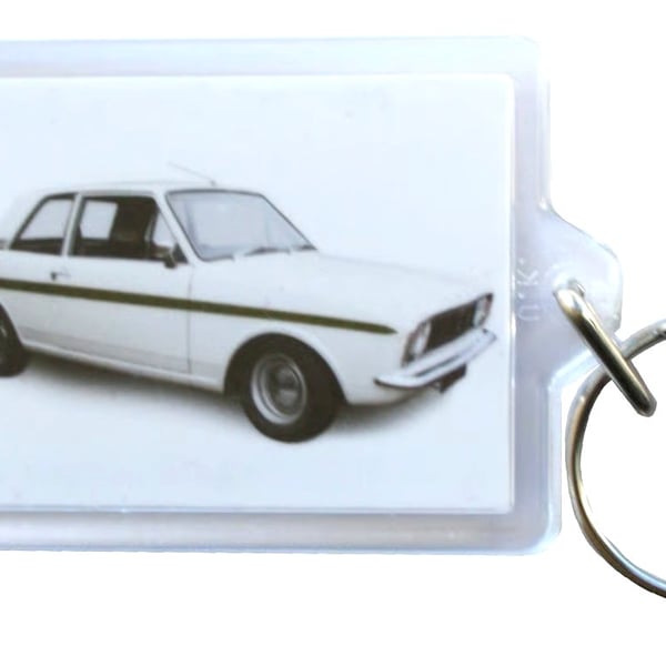 Ford Lotus Cortina Mk2 1969- Keyring with 50x35mm Insert - Classic Car Fan