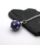 purple glass polka dot pendant necklace