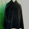 Black velvet hoody with fairy embroidery size 16