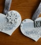Pair of Hanging Heart Christmas Decorations - Blue - Image 10