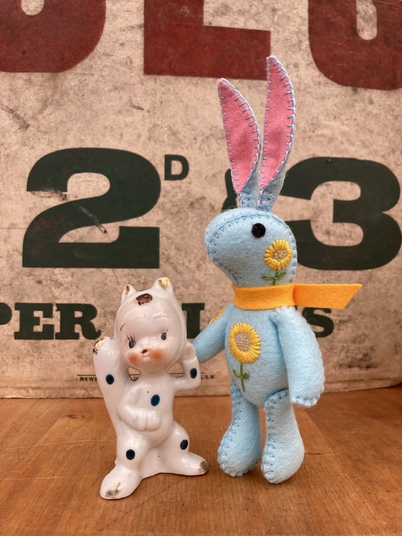 Baby Blue Bunny The Little Hand Embroidered Felt Rabbit  