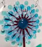 Blue Fused Glass Retro Allium Hanging - Handmade Glass Suncatcher - Image 4
