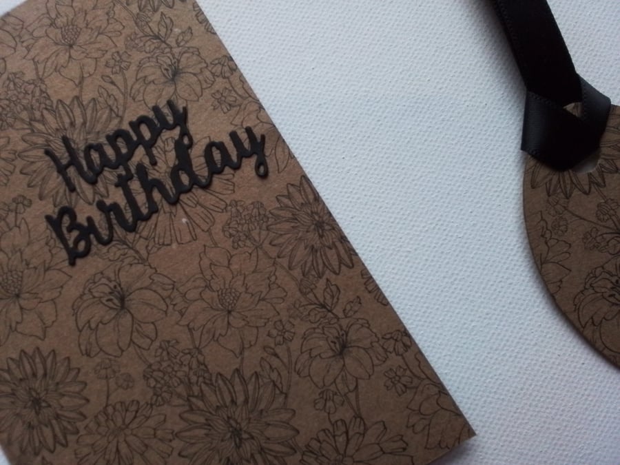 Birthday card and gift tag set. Ref 390