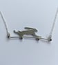 Sterling silver and Iolite leaping Hare necklace - Image 2
