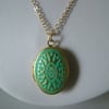 VERDIGRIS PATINA BRASS LOCKET - - FREE SHIPPING WORLWIDE