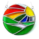 New Day Stained Glass Suncatcher Handmade Rainbow Ring 060