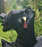 Brass  and Copper Dangle Stud  Earrings  - Image 2