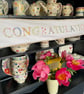 Floral 'Congratulations' fabric banner - Image 1